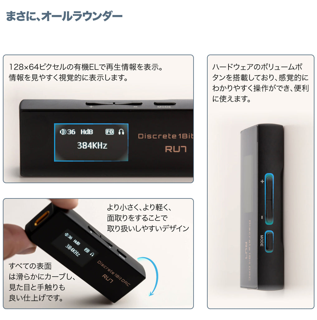 Cayin RU7・1ビット抵抗ラダー型DAC搭載ポータブルUSB DAC/AMP– SUPER