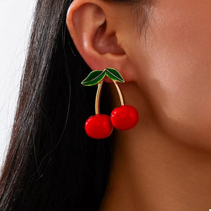 18K Gold-Plated Cherry Earrings - WYNA AND SAM