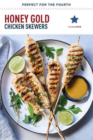 4th of July Menu: Honey Gold Chicken Skewers