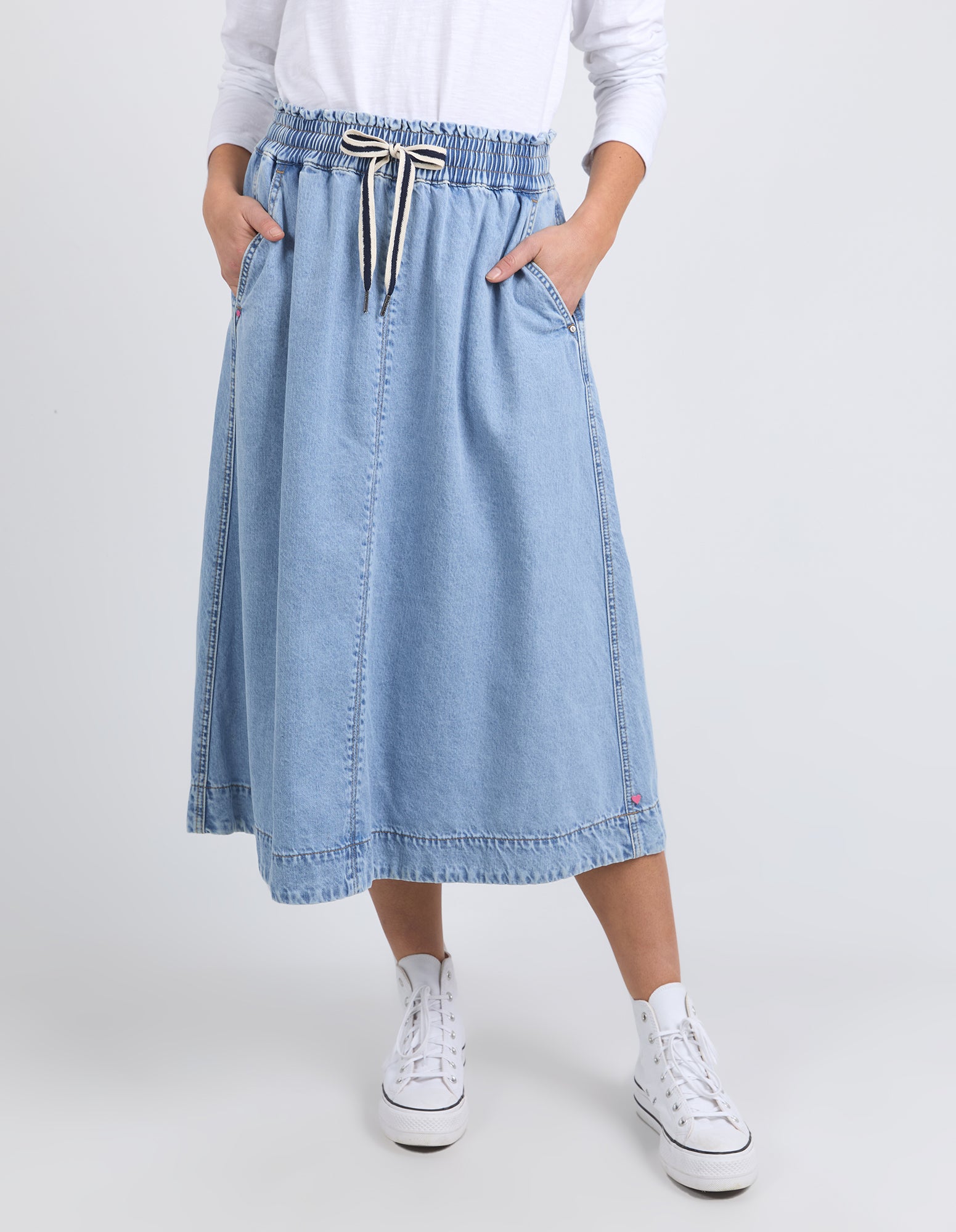 Elm Greta Denim Skirt Light Blue - Shine On NZ product image