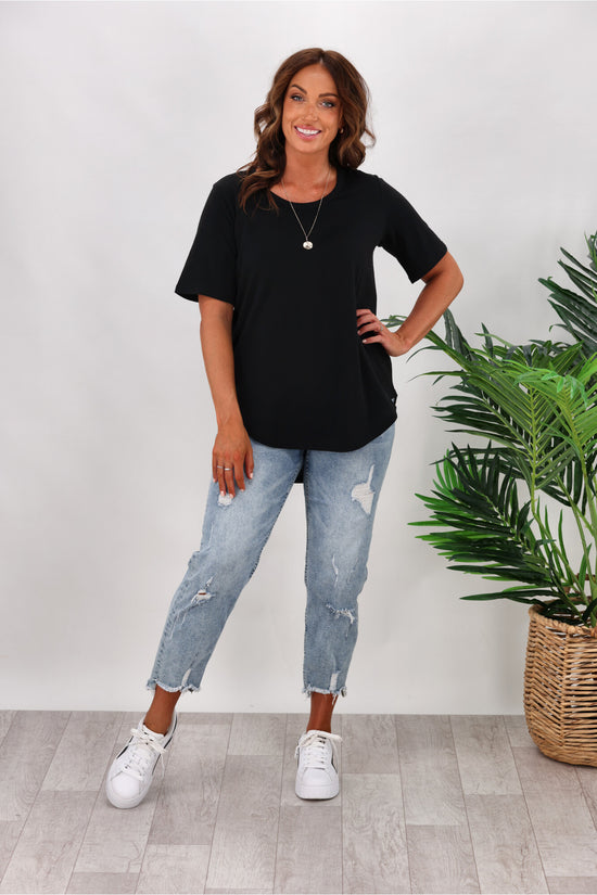 3/4 Pant Tokyo by Betty Basics Plus Size 10 12 14 16 18 20 22 Black Casual  Capri