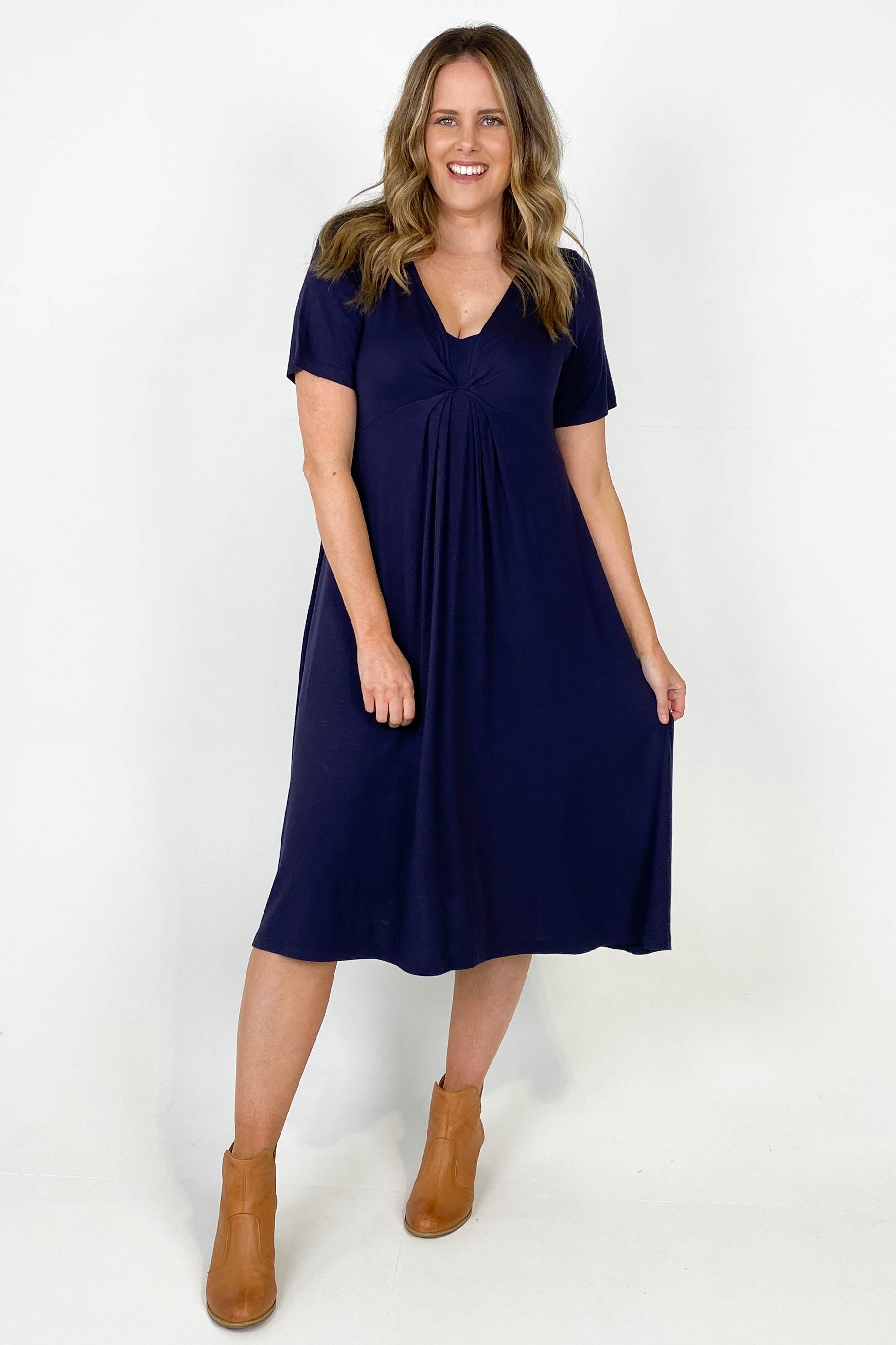 Shine On Label Riya Drape Front Maxi Midnight