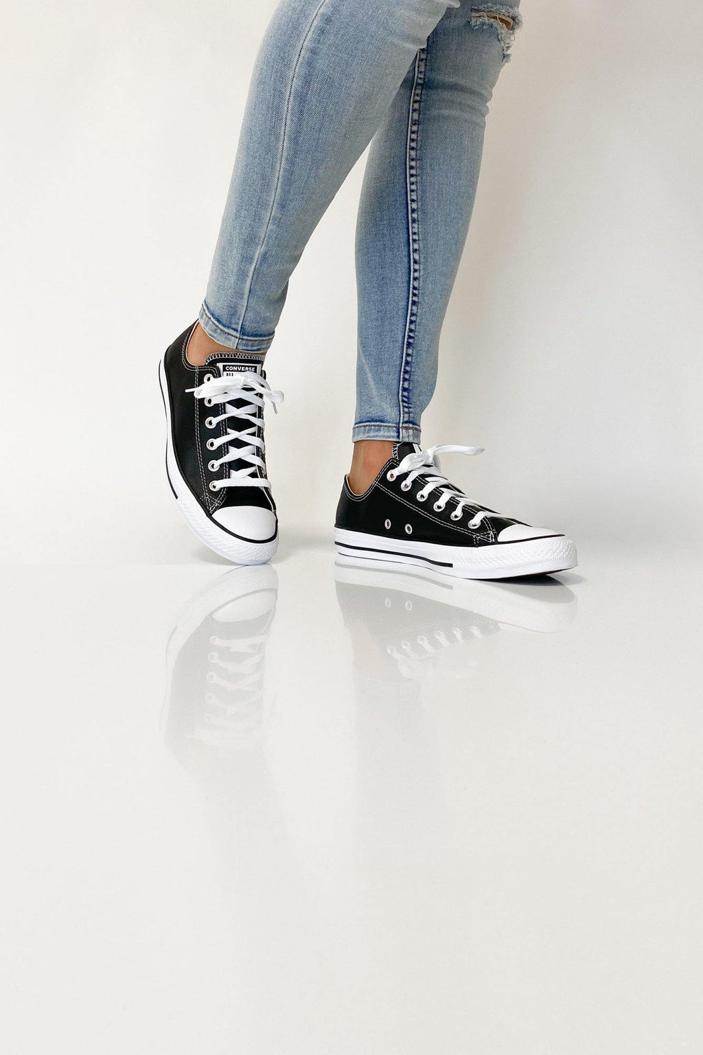 Converse Chuck Taylor All Star Leather Low Black | Shine On NZ