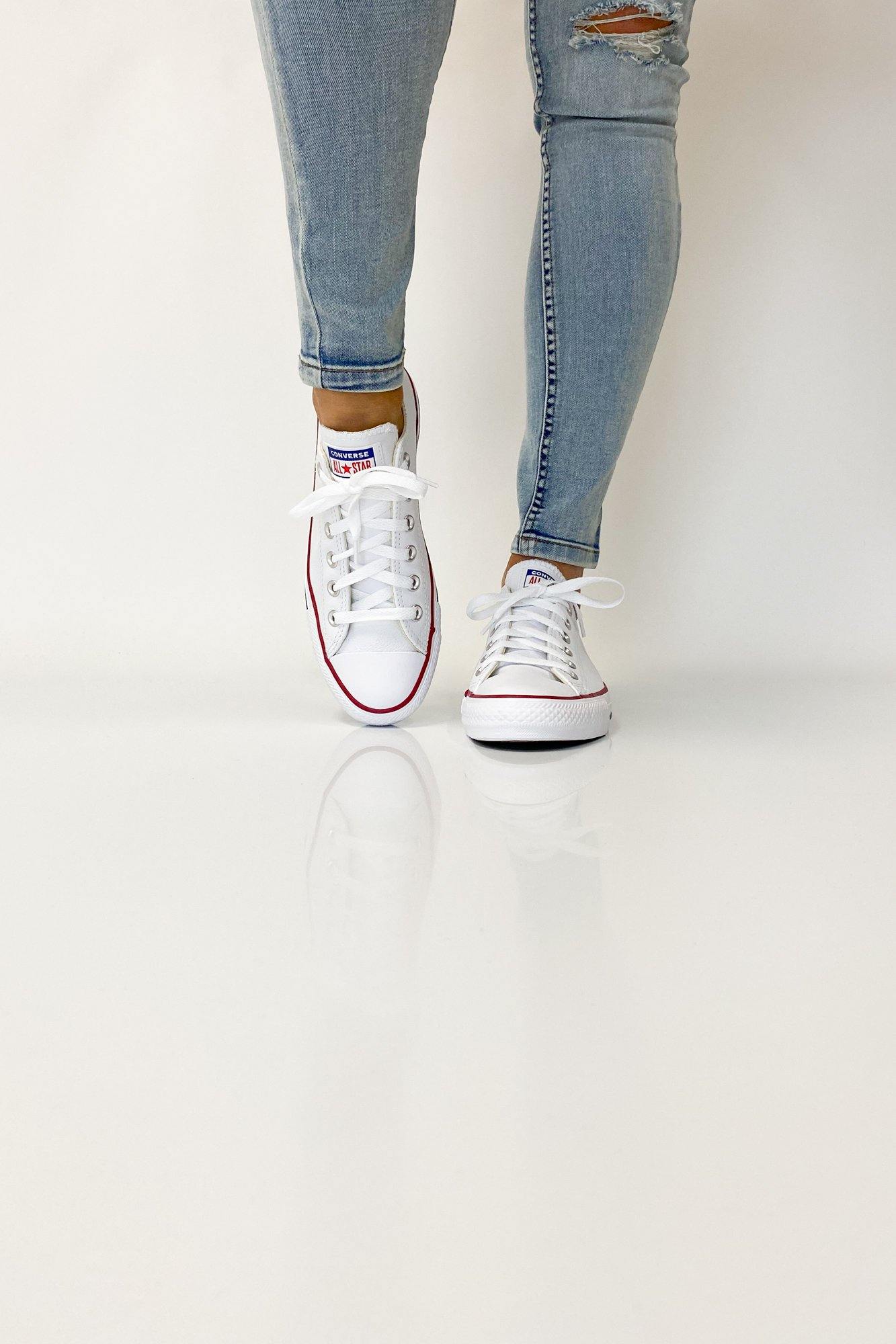 converse all star low leather white