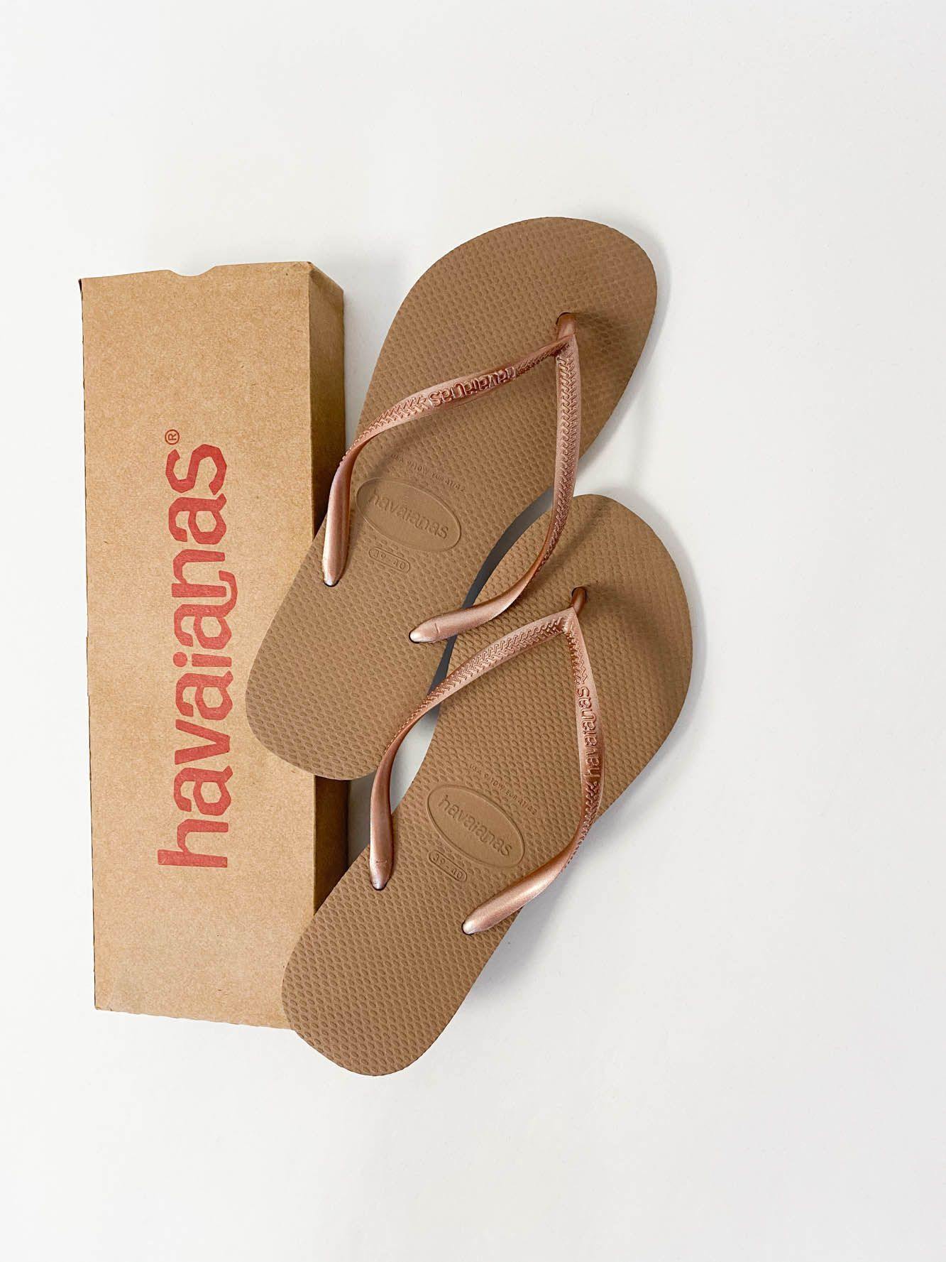 havaianas slim rose gold