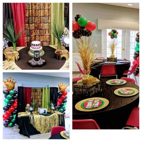 juneteenth party balloon table decorations red black green yellow