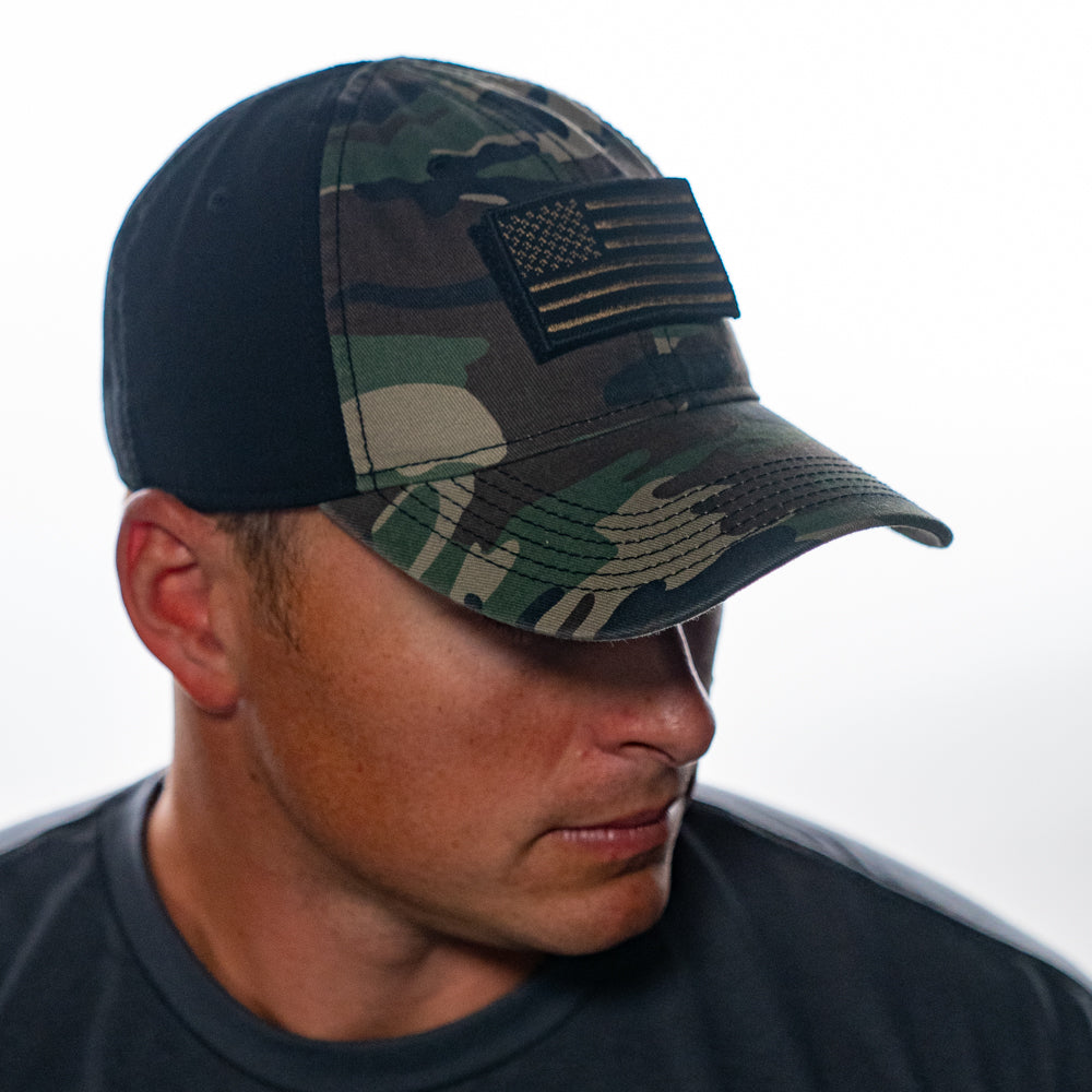 ‘Murica Tactical Dri-Duck Cammo Hat w/ American Flag Patch ...