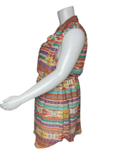 Load image into Gallery viewer, “Indulge” Orange Aztec Print Sleeveless Dress (3X)
