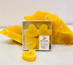 heart beeswax tealights