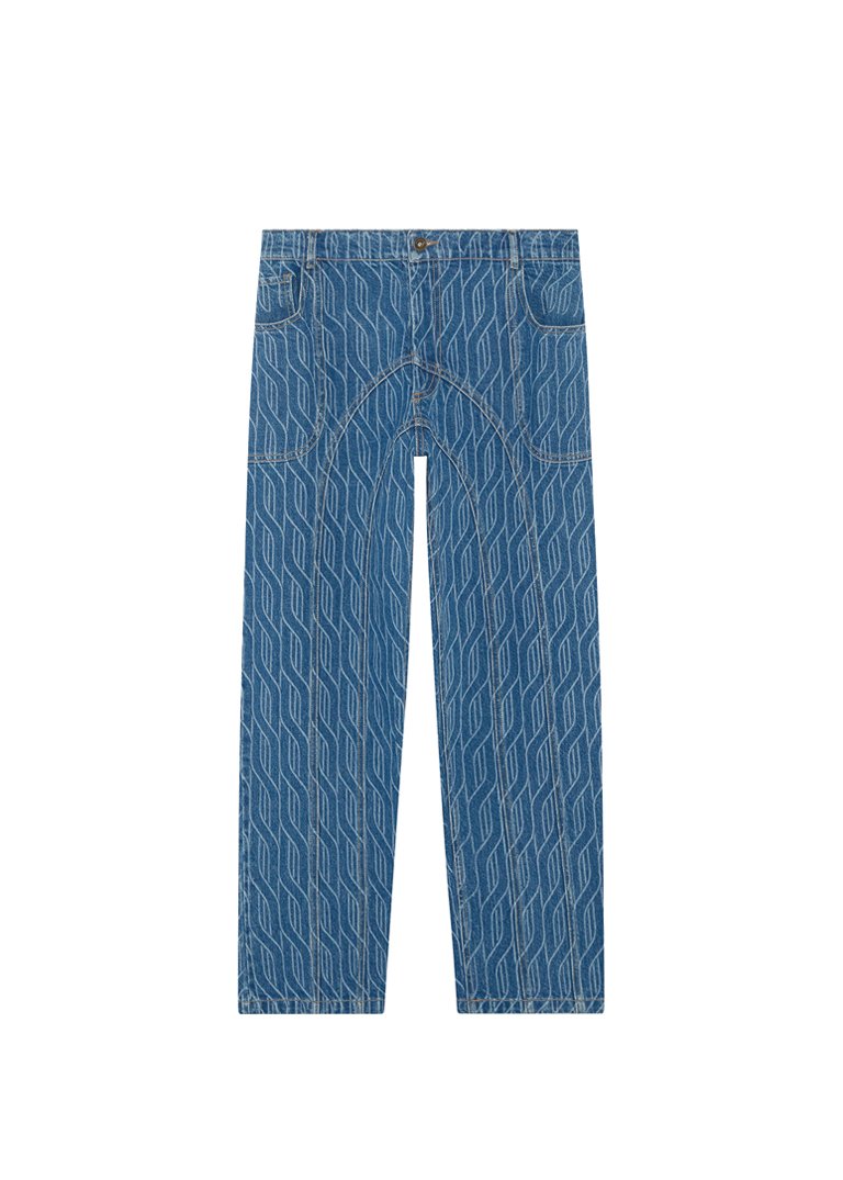 Buy Ahluwalia Blue Laser Low Rise Jeans - Stanly Blue At 52% Off