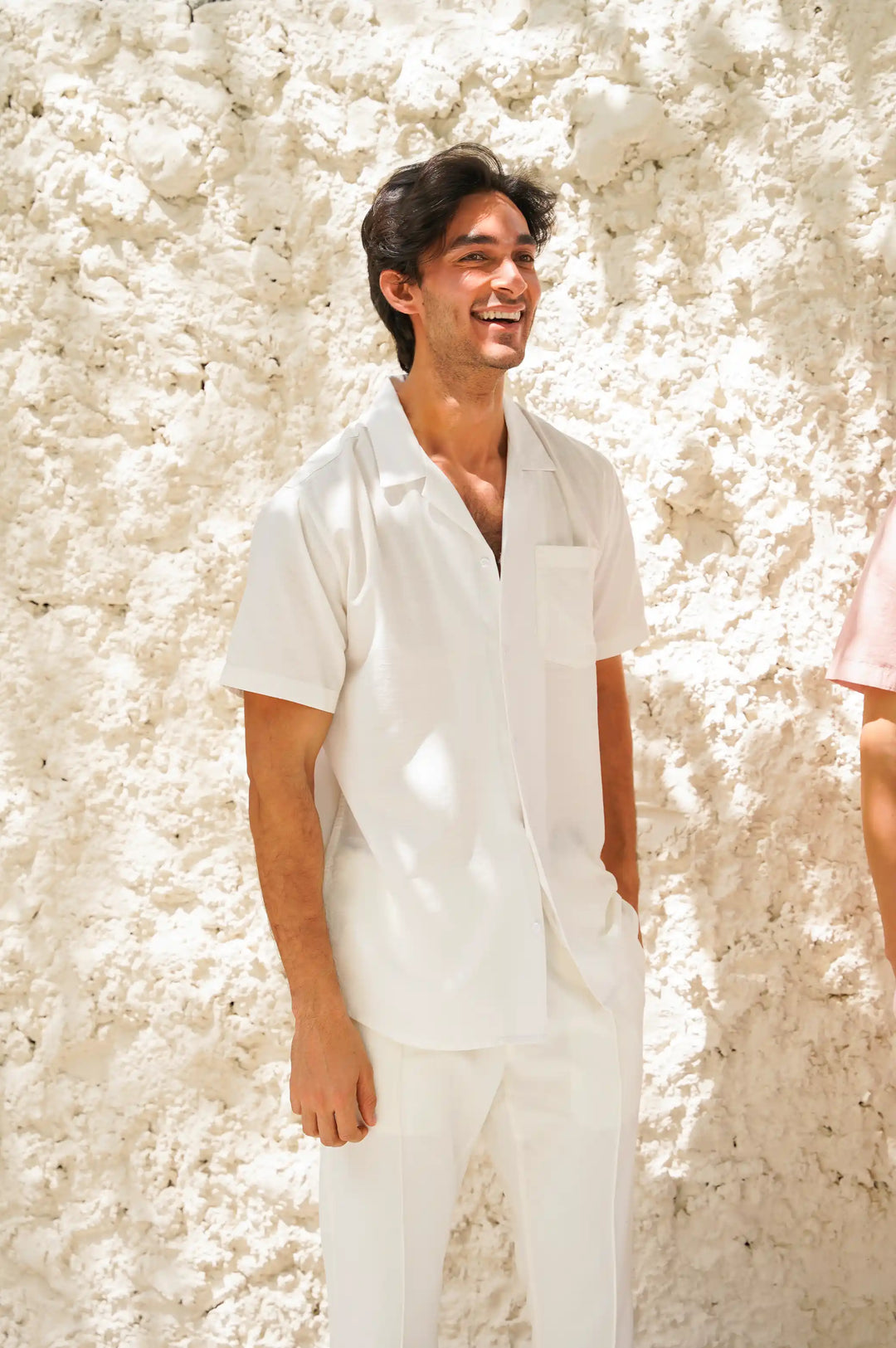 White Safari Shirt in Cotton Linen