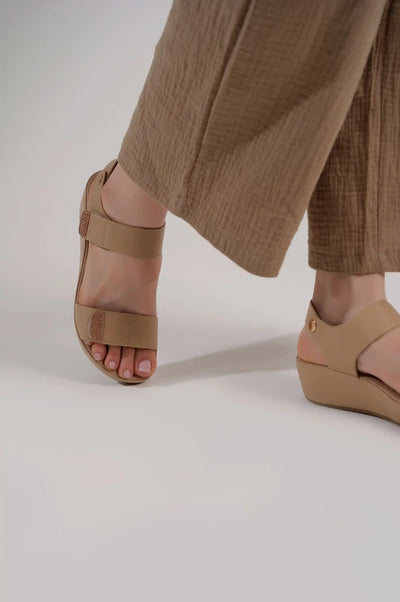 Khaki Comfort Metallic Sandals