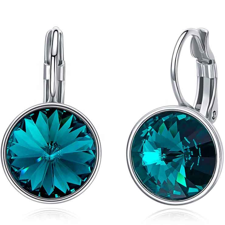 1pair Simple & Fashionable 925 Sterling Silver Round Earrings As A Gift For  Women