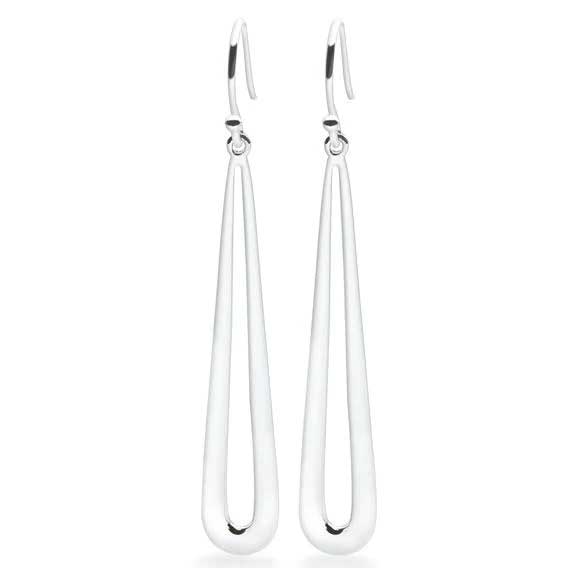 FRENELLE Jewellery  Silver Drop Earrings Feather Design NZ