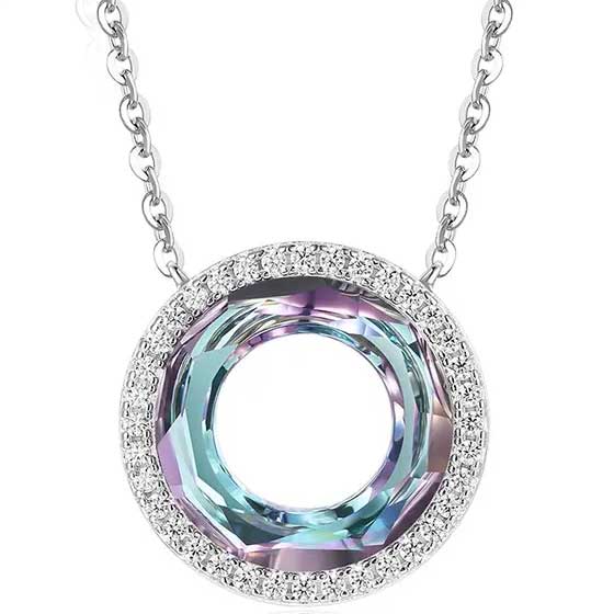 925 Sterling Silver necklace with silver disc Bellamy