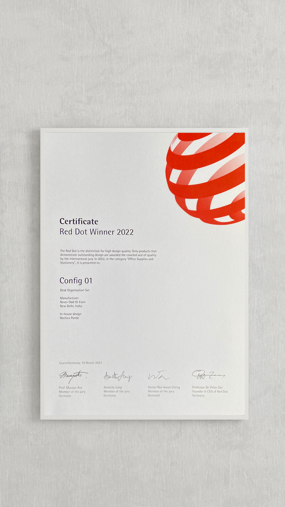 Red dot award certificate