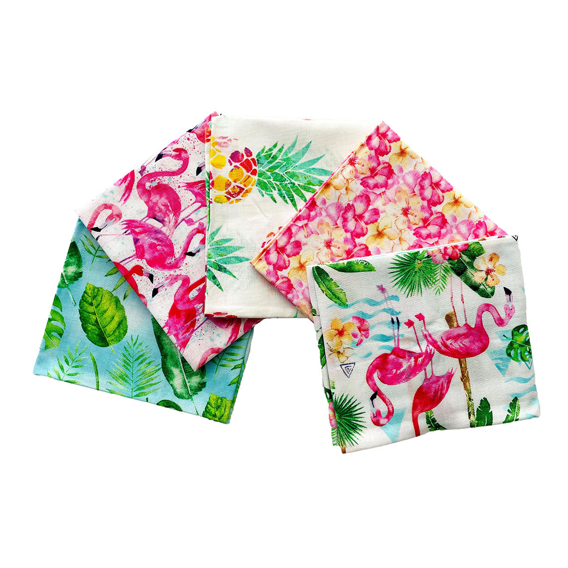 Fabric Palette Flamingo Resort Fat Quarters Fabric, Pack of 5, Green/M ...