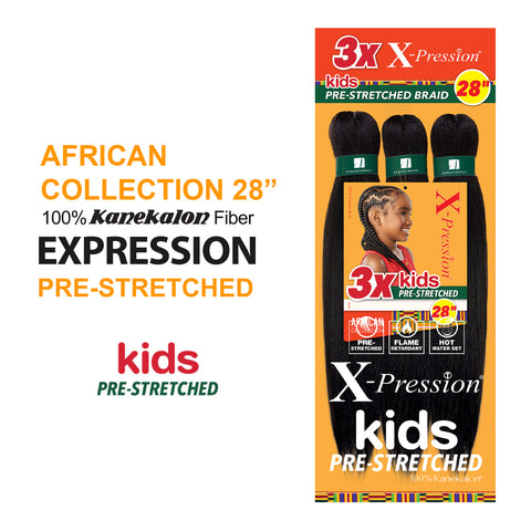 X-pression Xpression Expression 100% Kanekalon 3X Braiding Hair  Pre-Stretched 58