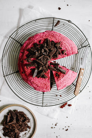 chocolate cake with beetroot rose frosting recipe vegan gluten free wild bloom botanicals