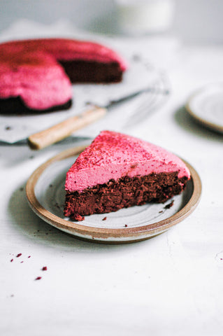 chocolate cake with beetroot rose frosting recipe vegan gluten free wild bloom botanicals