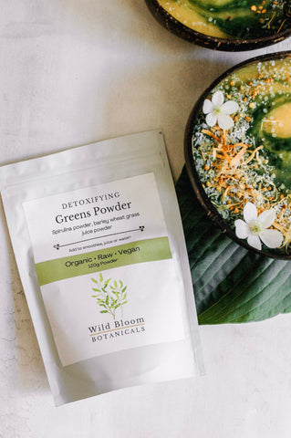 Superfood Detox Spirulina Greens Powder Wild Bloom Botanicals