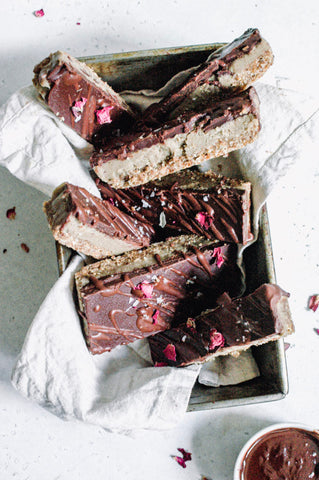 root to sky kitchen raw salted caramel rose slice recipe wild bloom botanicals