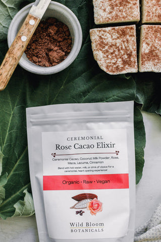 Rose Cacao Elixir Recipe Raw Chai Tiramisu Wild Bloom Botanicals