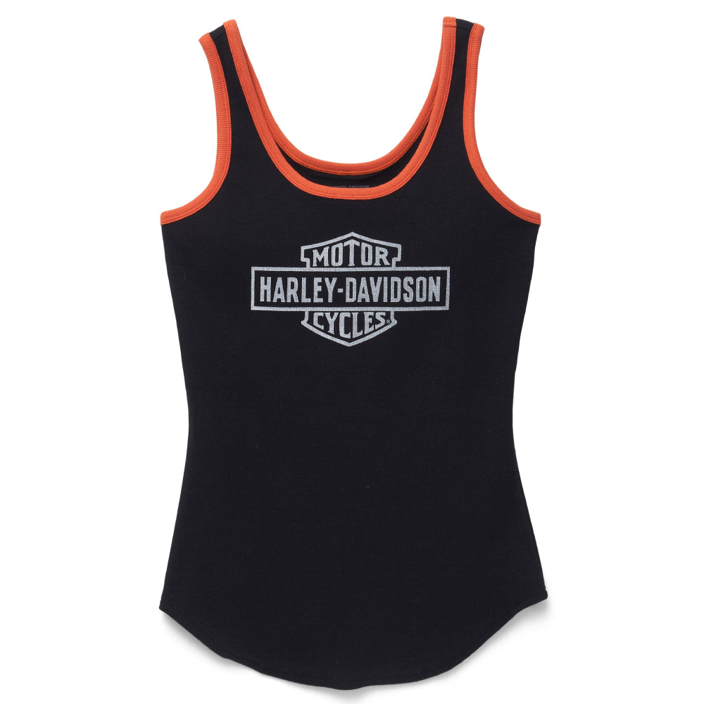 Harley Davidson® Womens Black Ultra Classic Contrast Rib Tank I Maidstone H D Maidstone 