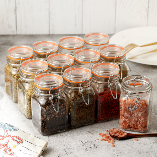 Glass Spice Jars Bottles with Airtight Lids and Leak Proof Rubber Gask –  Gala Houseware