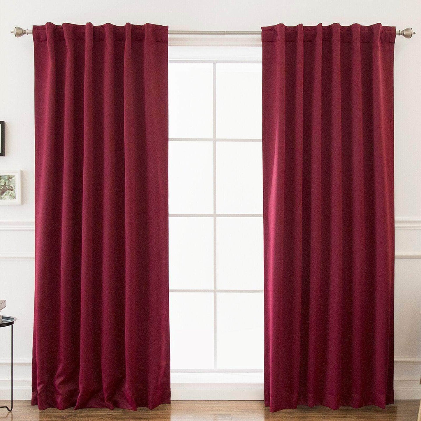 dark red velvet curtain