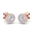 Halo stud earrings in yellow gold with white diamonds of 0.46 ct in weight