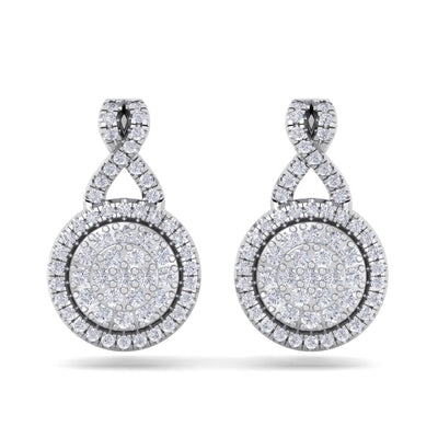 Round earrings in white gold with white diamonds of 0.51 ct in weight