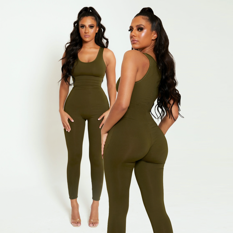 khaki catsuit