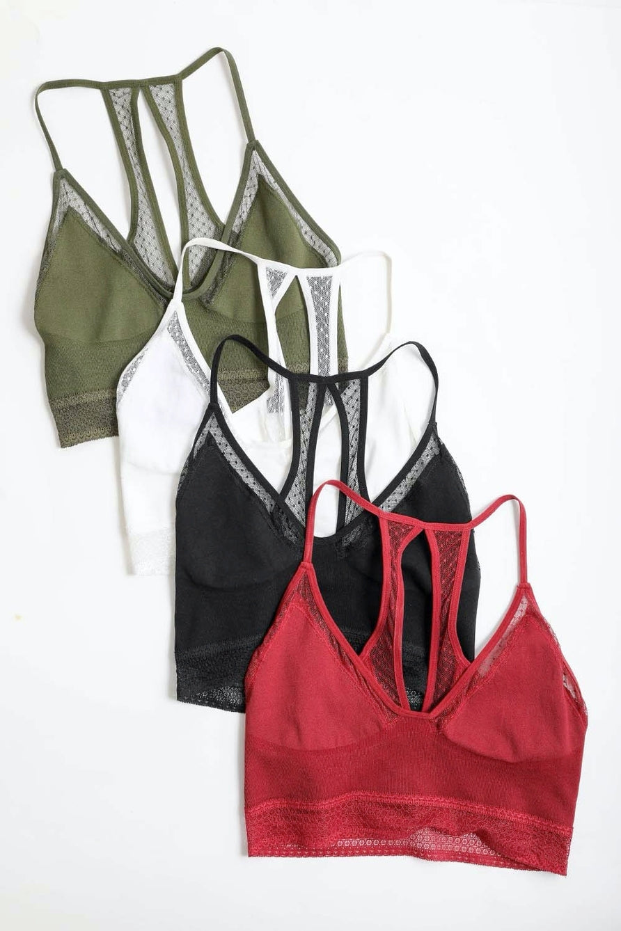 Seamless Bralette with Dot Mesh Detail