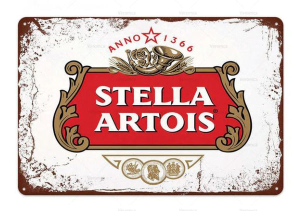 Stella Artois Metal Sign Beer Man Cave