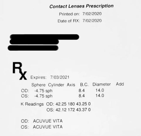 How to Read a Contact Lens Prescription