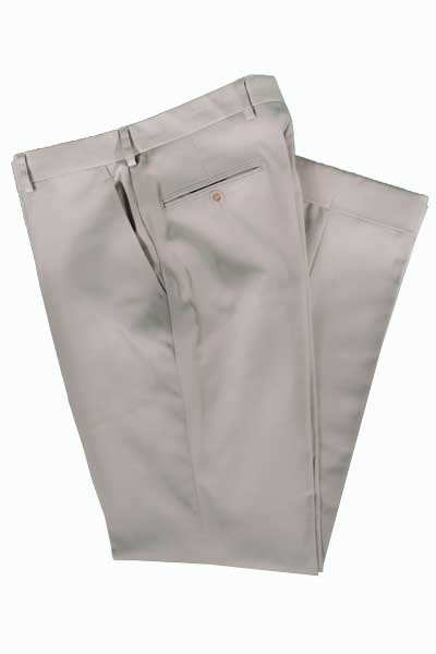 Men's Flat Front Pant Modern Cut - LT GREY DONEGAL - 100% WOOL SUPER 110'S