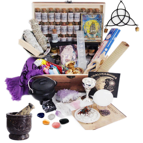UnaLunaMoona Huge Witchcraft Kit, 101 Wiccan Supplies and Tools, Altar  Supplies, Witch Starter Kit, Altar Starter Kit, Witch Kit, Alter  Witchcraft