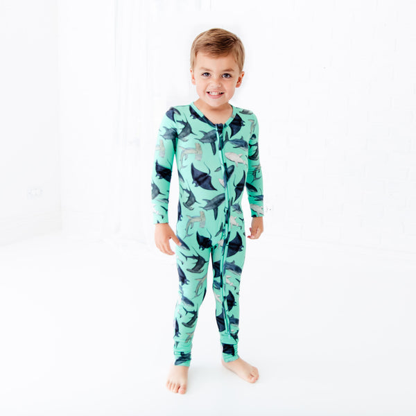 Nightmare Zip Up Bamboo Pajamas – Little Shark and Co.