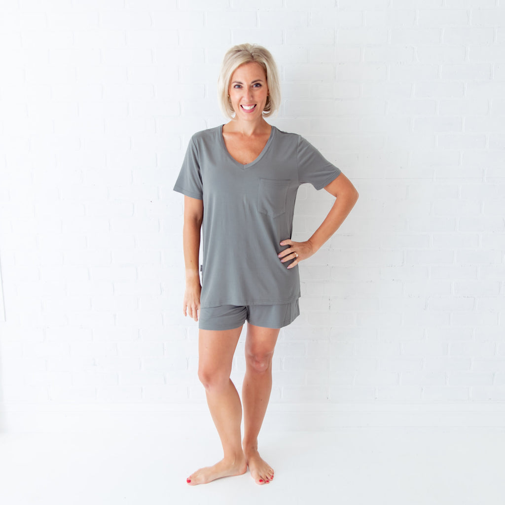 Stone Women's V-Neck and Shorts Set