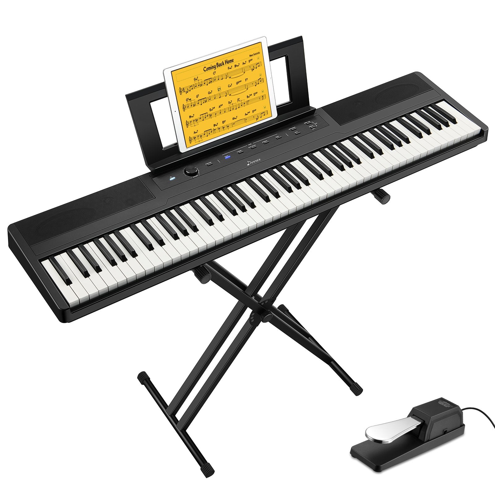 

Donner DEP-45 88 Key Beginner Digital Piano, Portable Electric Keyboard W/Sustain Pedal, Bluetooth MIDI, Headphone Audio Output