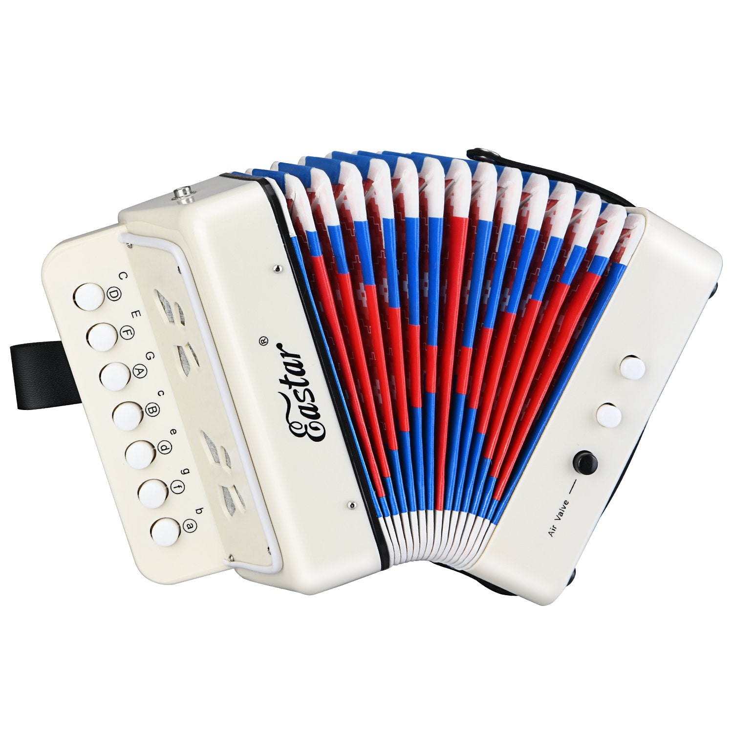 

Eastar Kids Accordion Toy Accordian Mini Musical Instruments 10 Keys Button for Beginners (White)