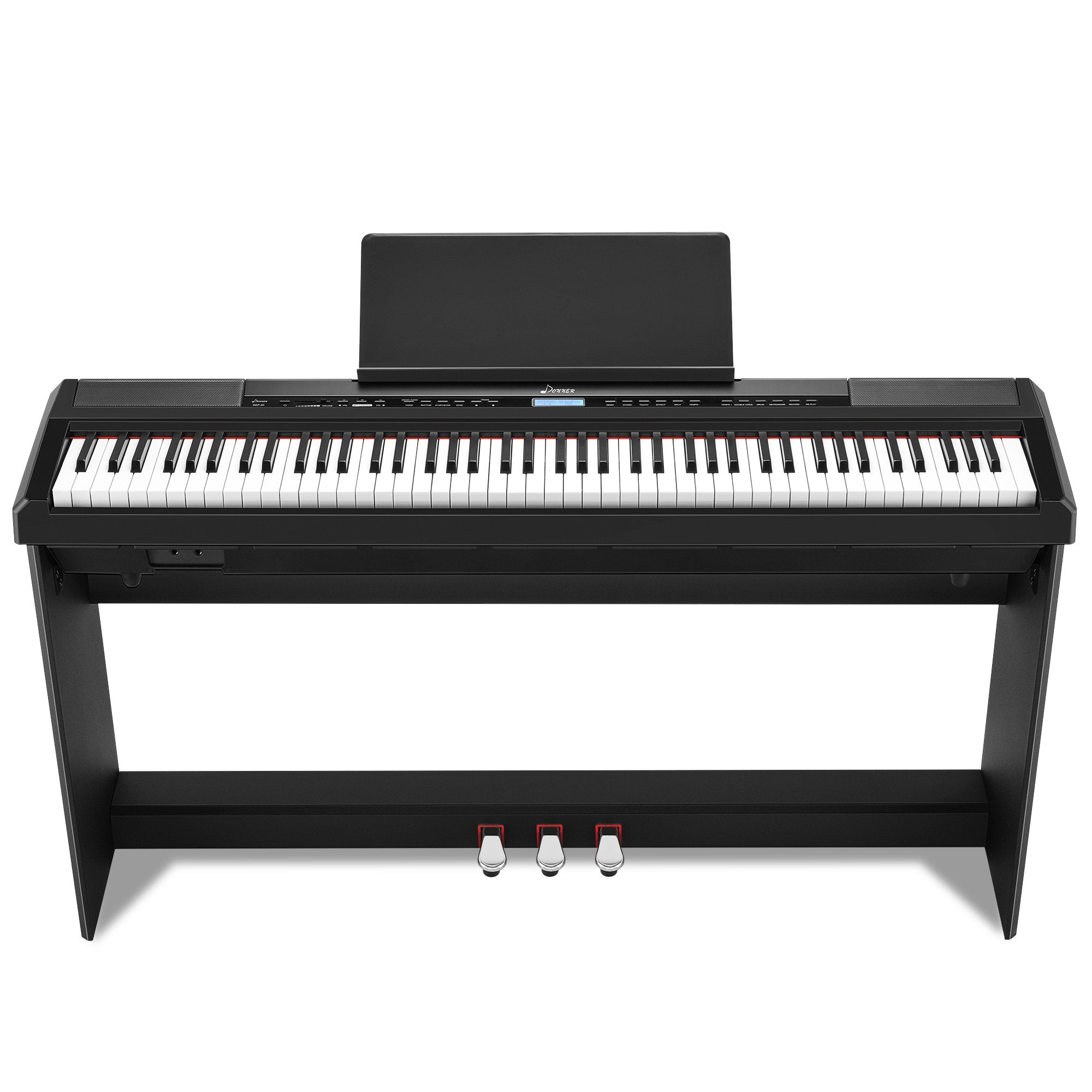 

Donner DEP-20 Beginner Digital Piano 88 Key Full Size Weighted Keyboard, Portable Electric Piano with Furniture Stand, 3-Pedal Unit
