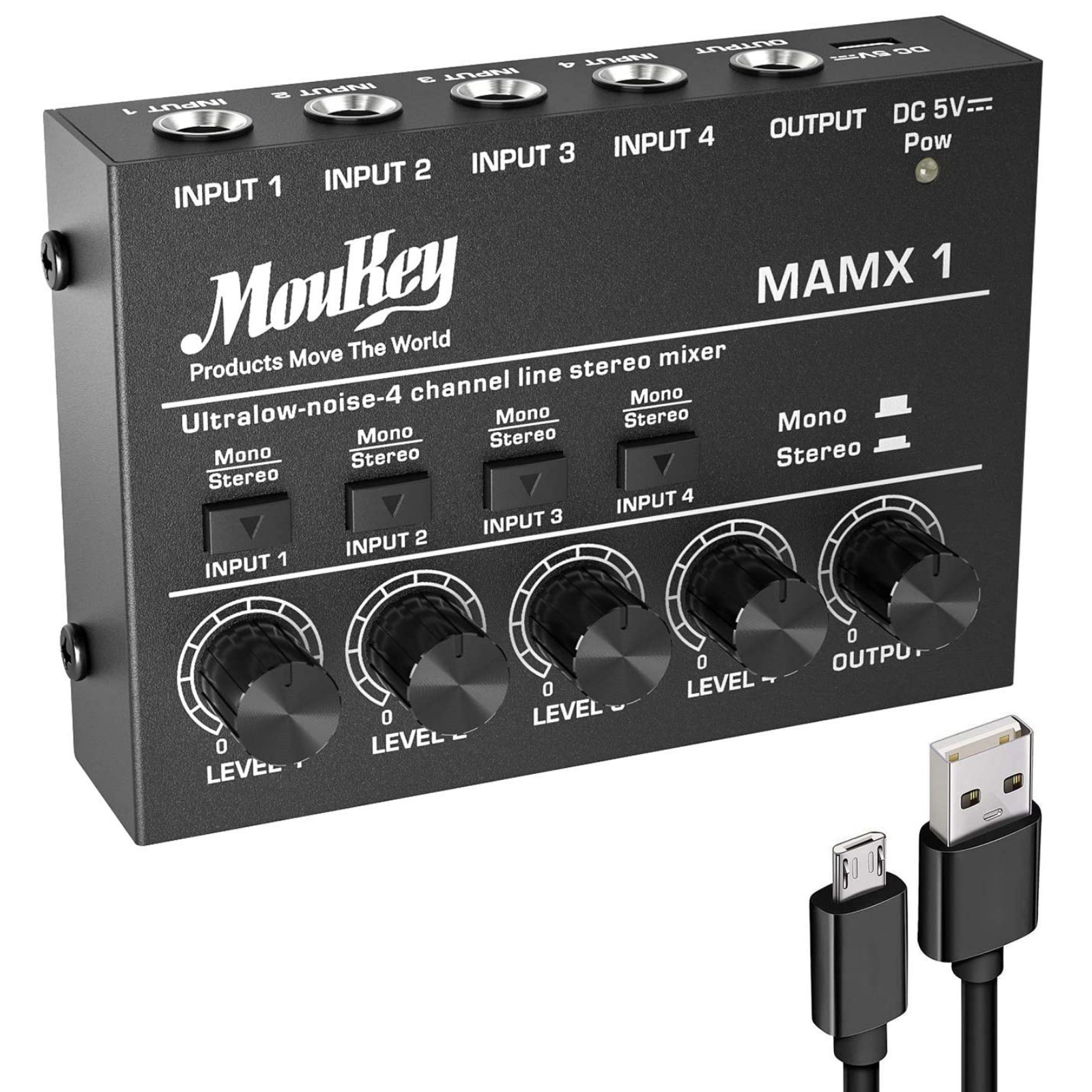 

Moukey MAMX-1 Ultra Low Noise 4-Channel Stereo Line Mixer