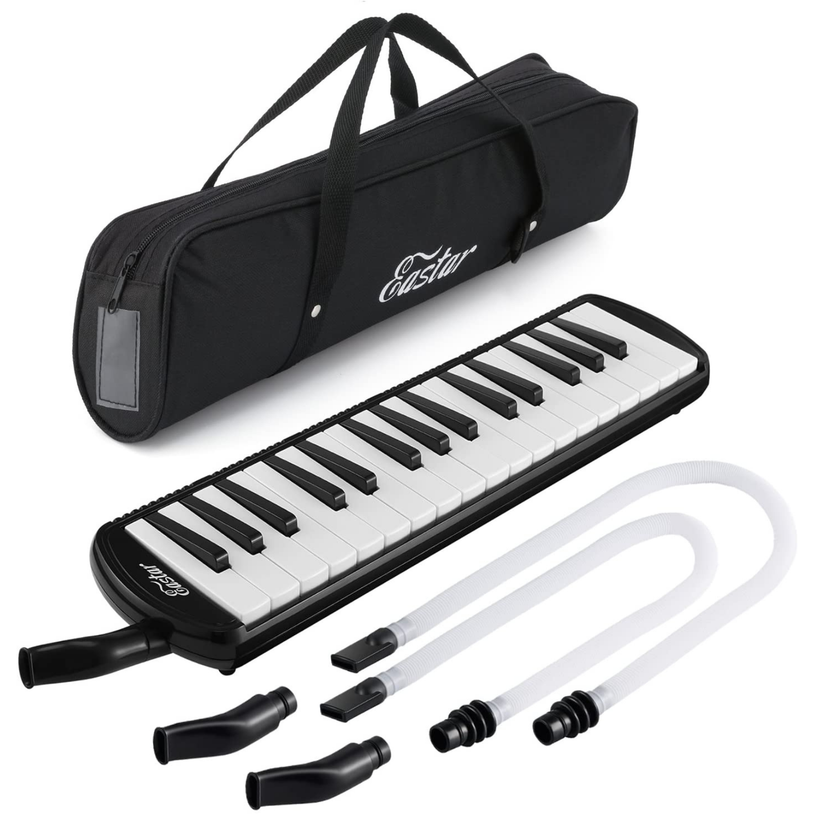 

Eastar 32-Keys Melodica for Beginners with 2 Soft Long Tubes/Short Mouthpieces/Carrying Bag/Black