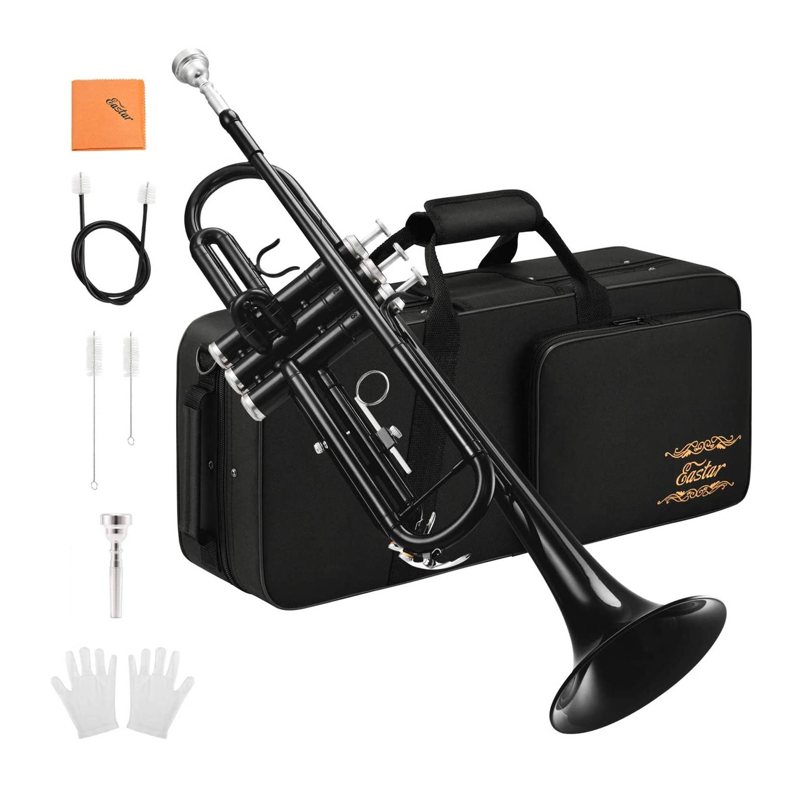 

Eastar ETR-380 Standard Beginner Bb Trumpet Set for Intermediate Students with Hard Case/Cleaning Kit/7C Mouthpiece/Gloves