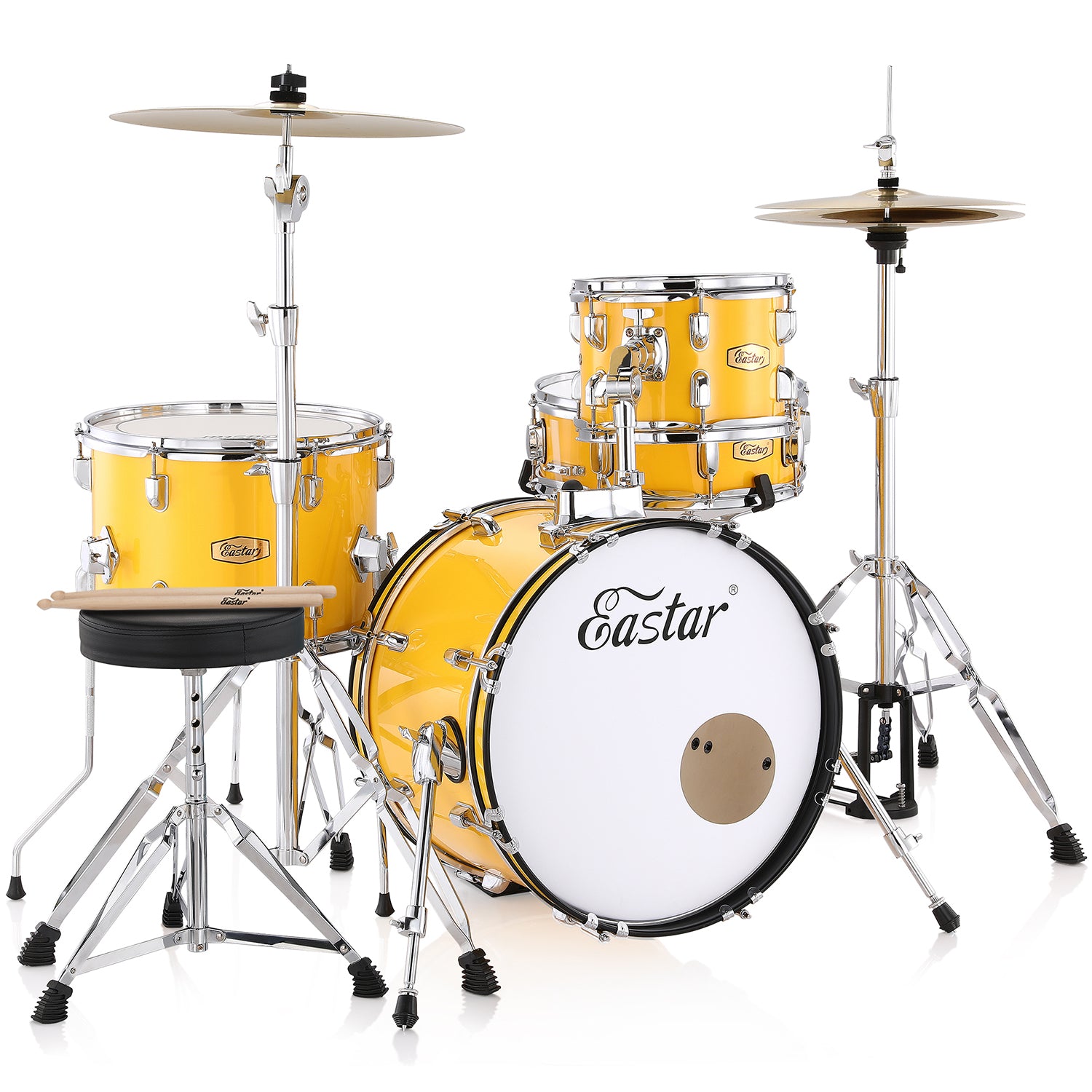 

Eastar EDS-540Bu 18 inch Full-Size 4-Drum Set, Yellow