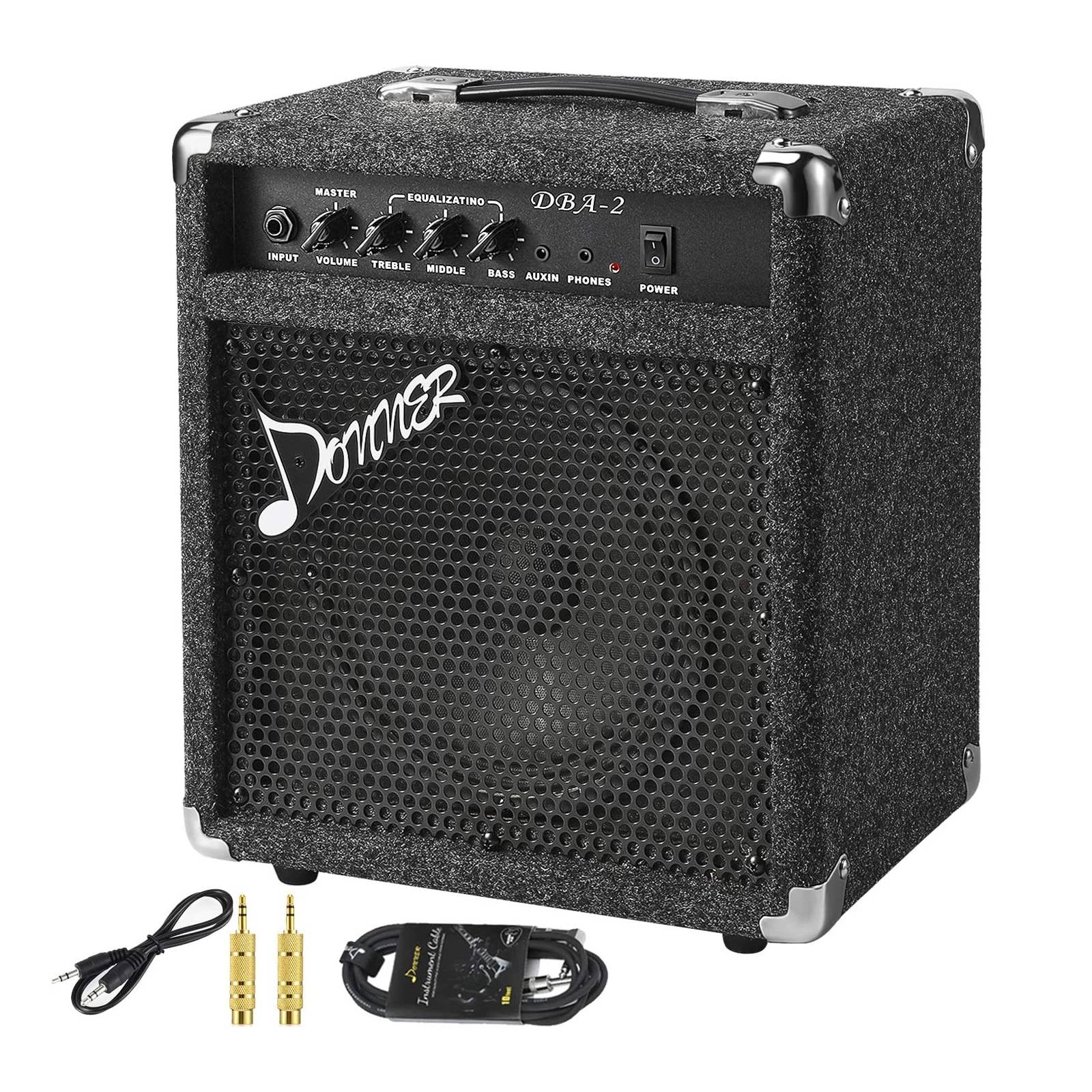 

Donner 25W Bass Guitar Amplifier DBA-2 Electric Practice Bass Combo AMP With Cable