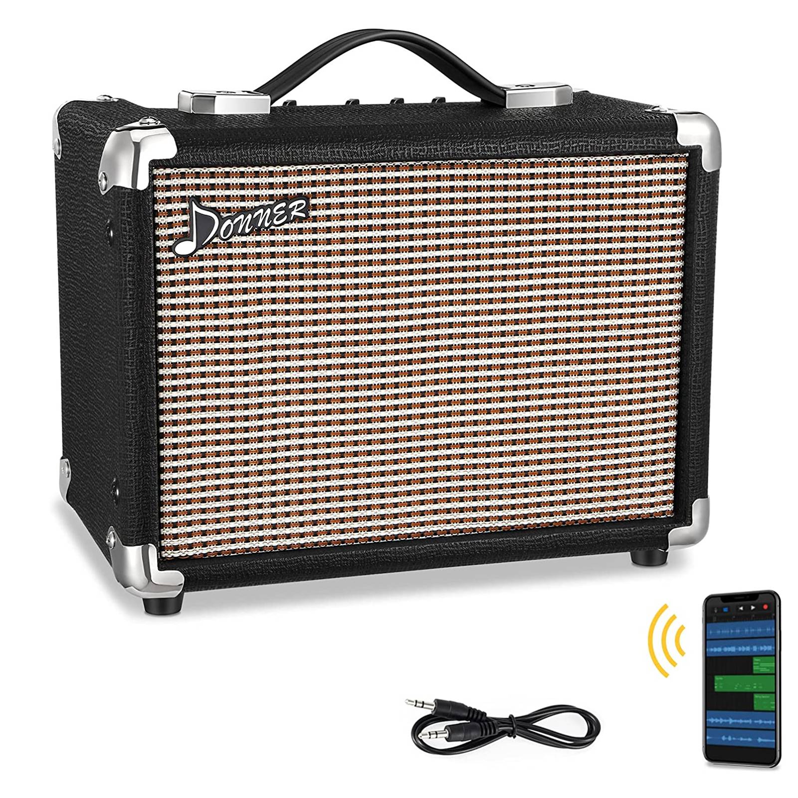 

Donner 10W Guitar Amplifier/Electric Bass Guitar Amp Portable with APP Effector Input for Recording for Heavy Music Player