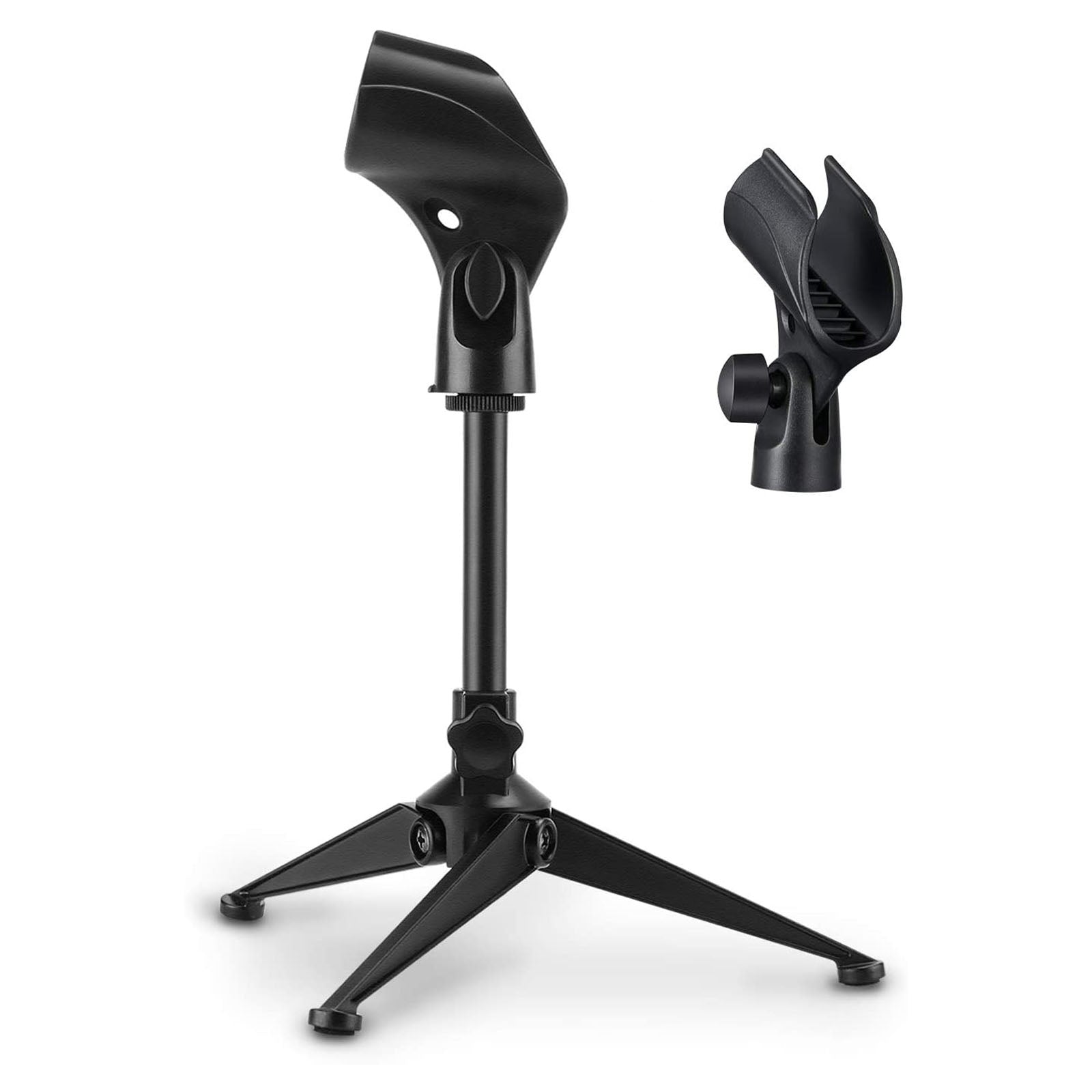 

Moukey MMs-4 Foldable Tripod Mic Table Stand with Small Plastic Microphone Clip